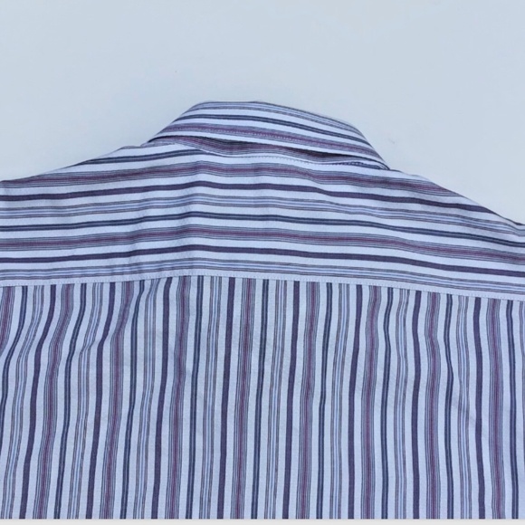 ETRO blue & purple striped cotton shirt  Sz 17-43 made in Italy 🇮🇹 - Picture 7 of 10